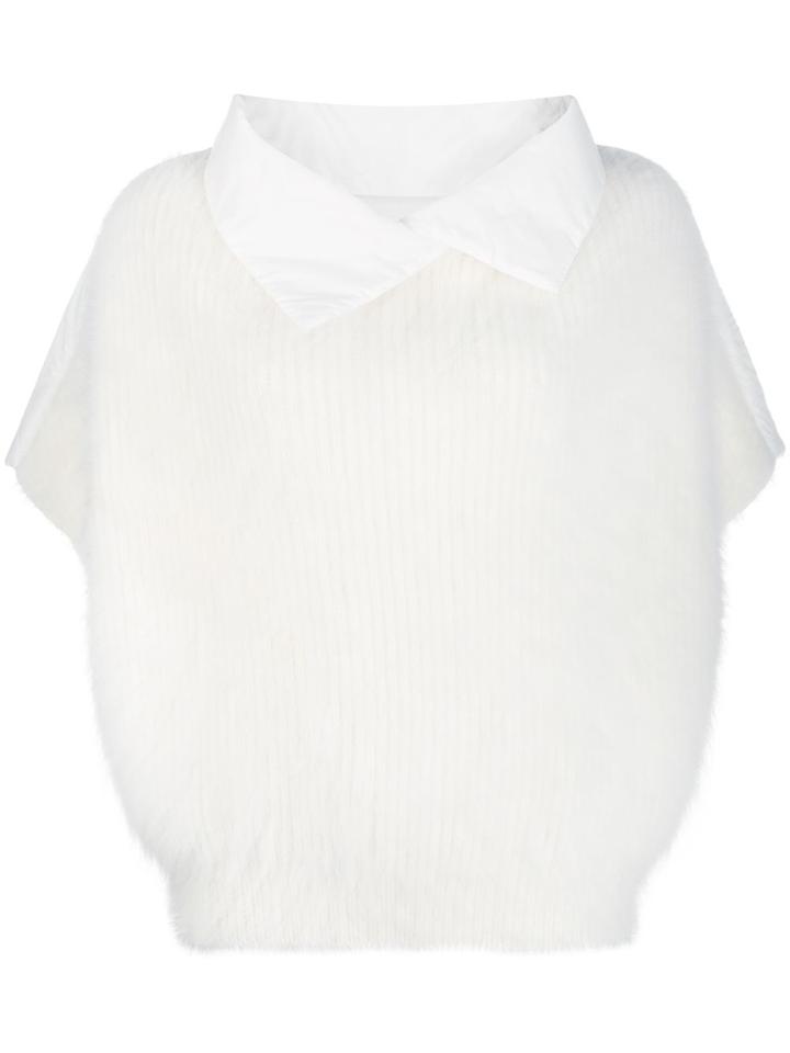Fabiana Filippi Fluffy Knit Top - White