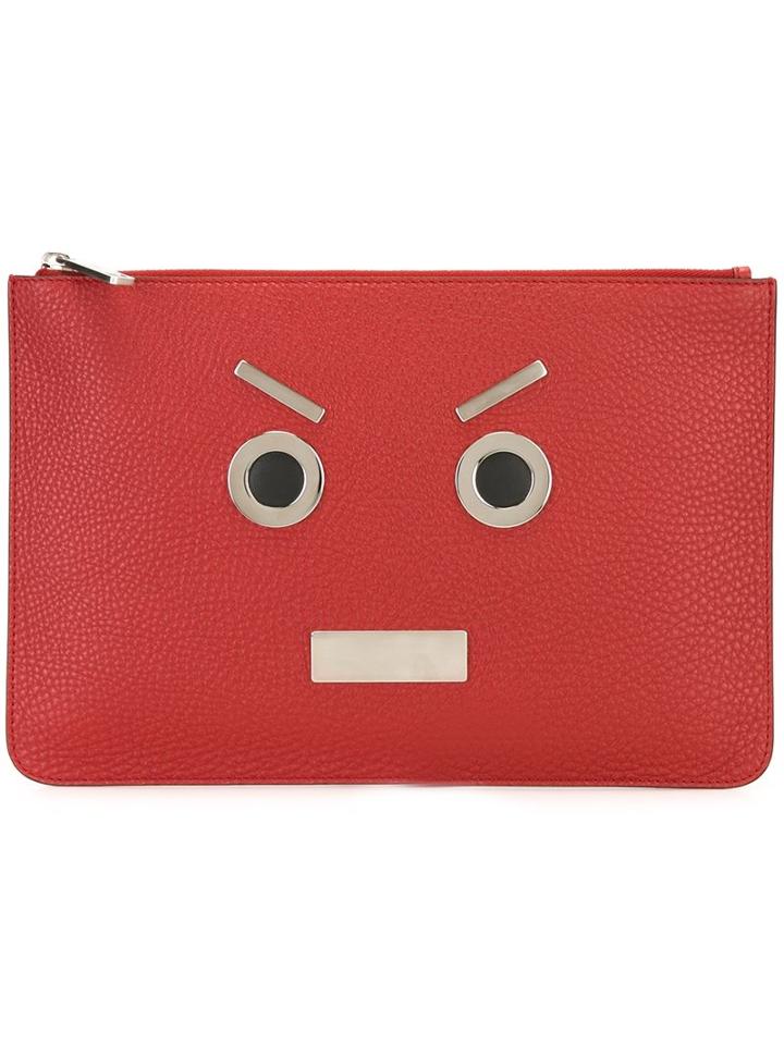 Fendi Appliqué Face Clutch