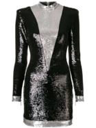 Balmain Sequins Embellished Short Dress - Black