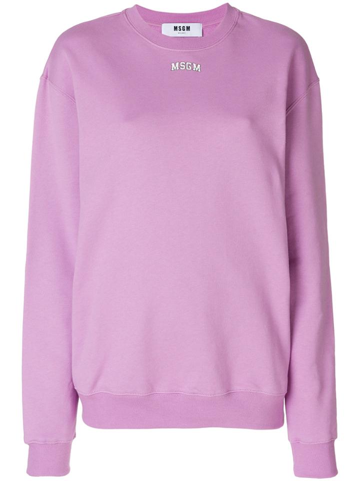 Msgm Logo Sweatshirt - Pink & Purple
