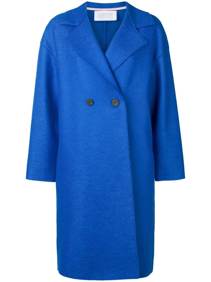 Harris Wharf London Oversized Double-breasted Coat - Blue