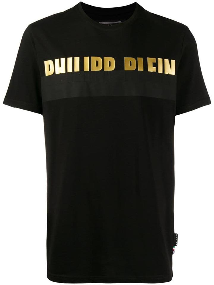 Philipp Plein Logo Bar Print T-shirt - Black