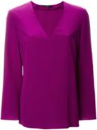 Etro V-neck Blouse, Women's, Size: 42, Pink/purple, Silk