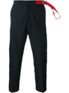 Jil Sander Hook Detail Checked Trousers, Men's, Size: 46, Black, Cotton/polyamide/viscose