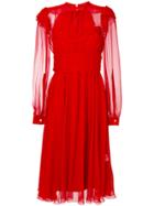 No21 Chiffon Ruffle Dress - Red