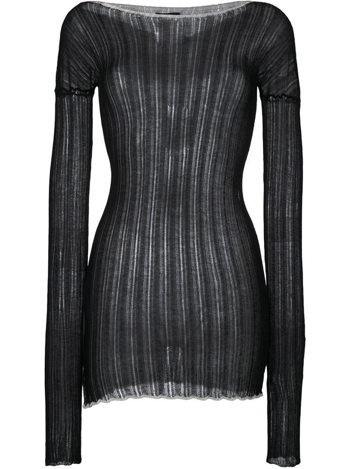 Lost & Found Ria Dunn Longsleeved Ribbed Top, Women's, Size: Xs, Black, Cotton