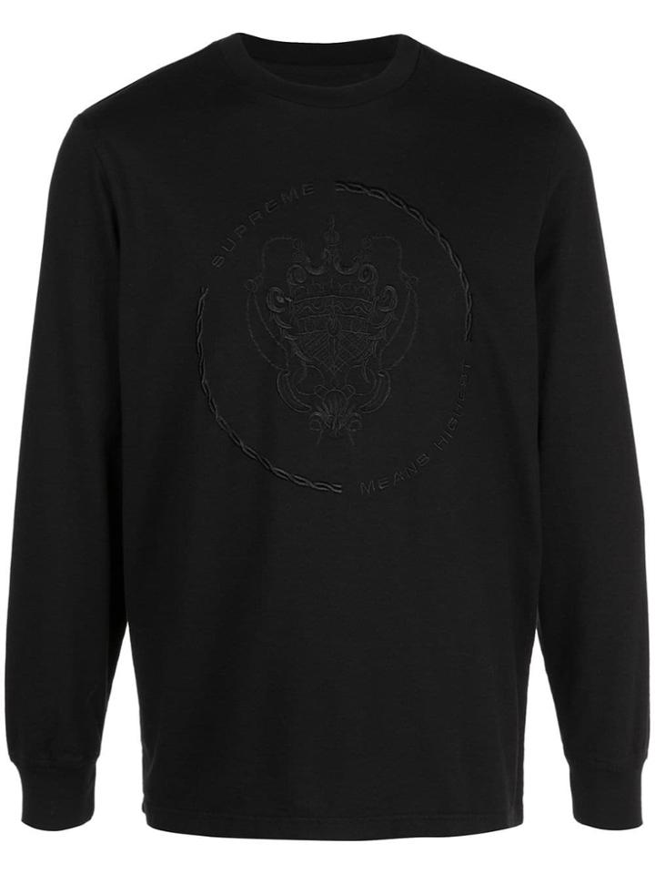 Supreme Embroidered Crest T-shirt - Black