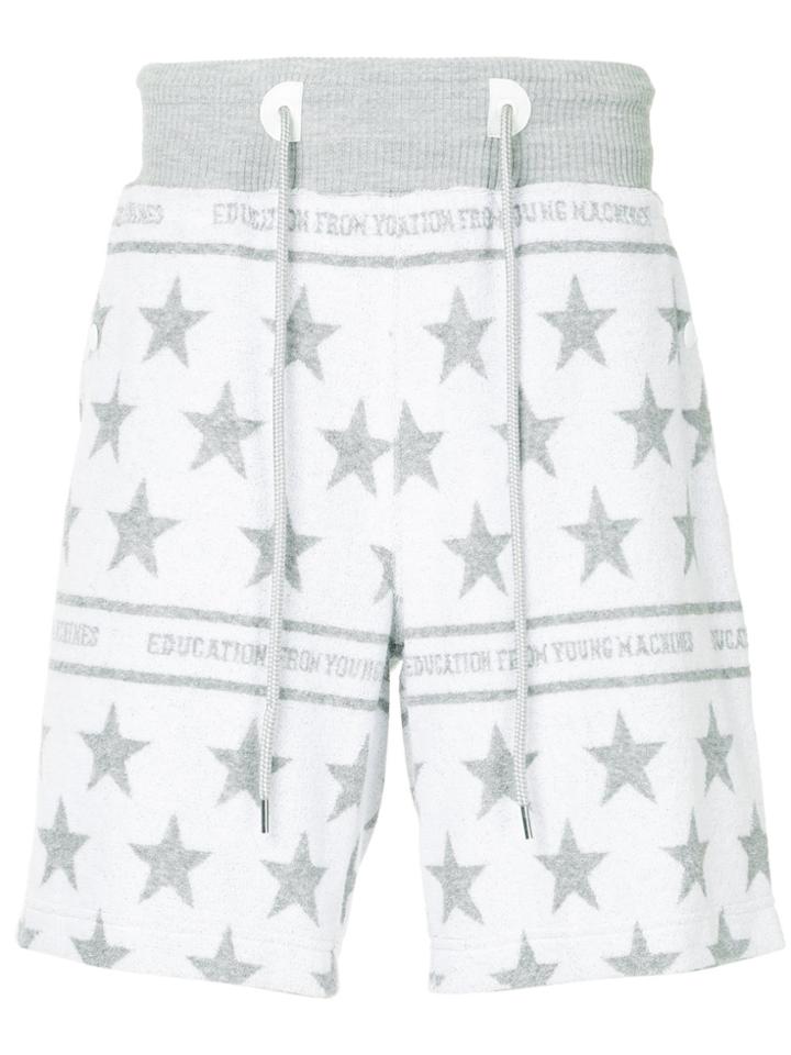 Education From Youngmachines Star-intarsia Shorts - Grey