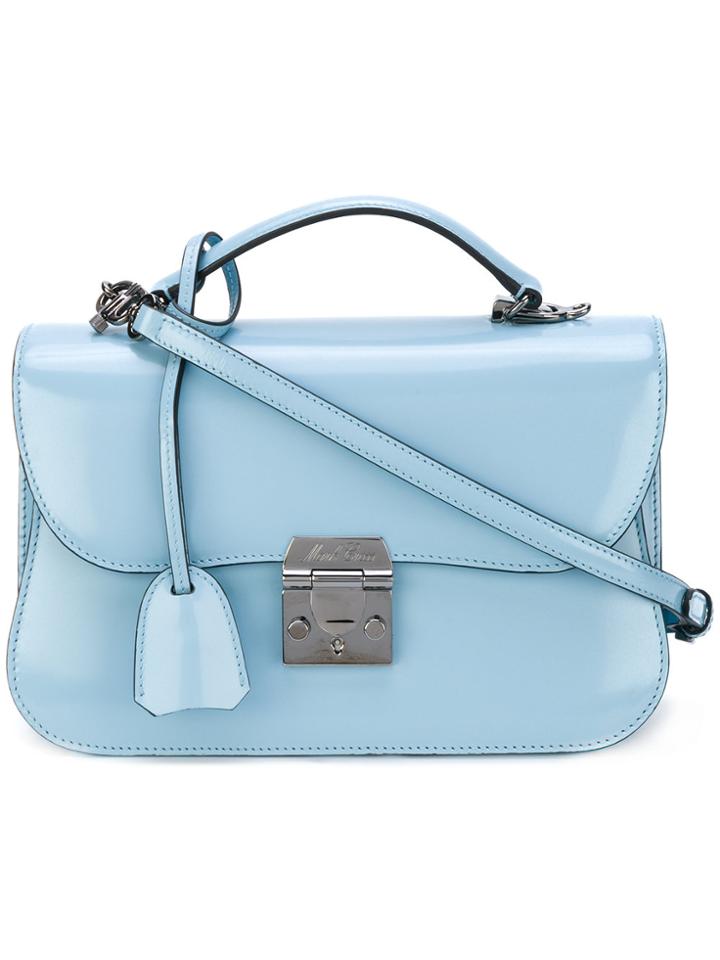 Mark Cross Fold Over Satchel - Blue