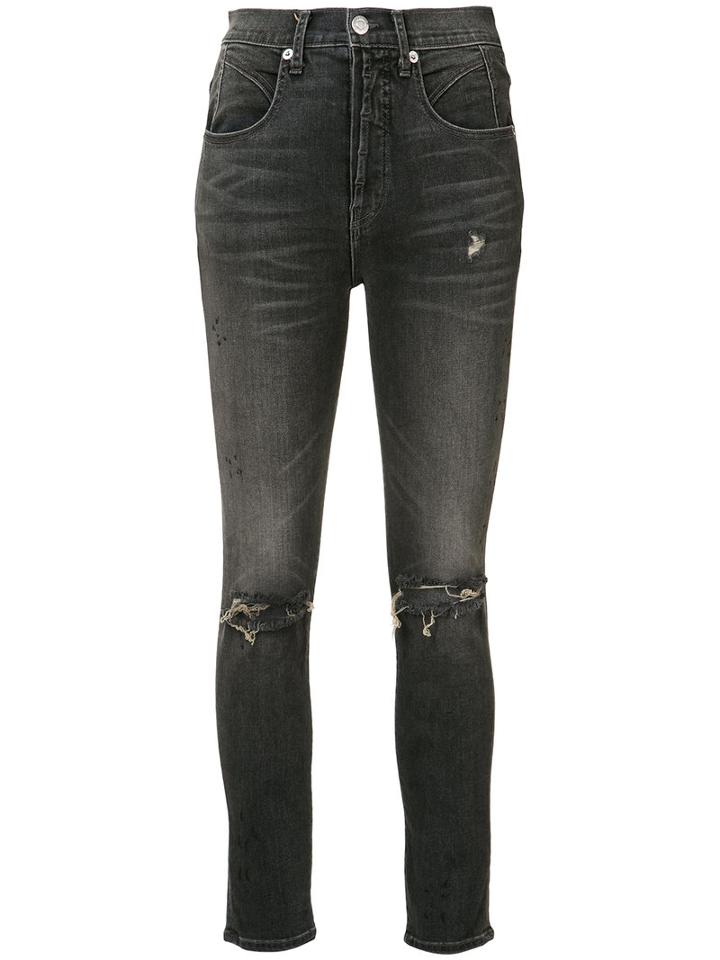 Seamed High-rise Jeans - Women - Cotton/spandex/elastane/other Fibres - 27, Black, Cotton/spandex/elastane/other Fibres, Adaptation