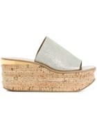 Chloé Flat Platform Open Toe Mules - Metallic