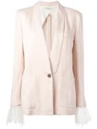 Philosophy Di Lorenzo Serafini Lace Cuff Blazer, Women's, Size: 42, Pink/purple, Linen/flax/rayon/polyester