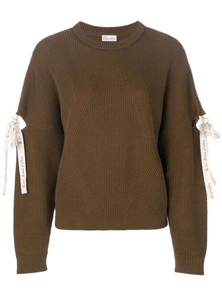 Red Valentino Lace-up Detail Jumper - Brown