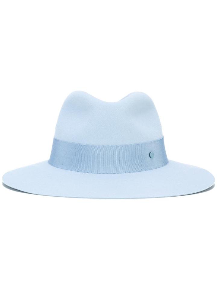 Maison Michel Trilby Hat, Women's, Size: Small, Blue, Rabbit Fur Felt