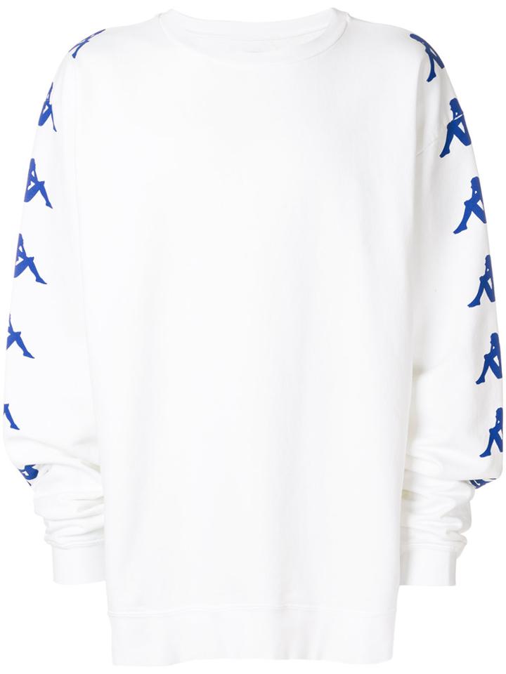 Paura Oversized Logo Sleeve Sweatshirt - White