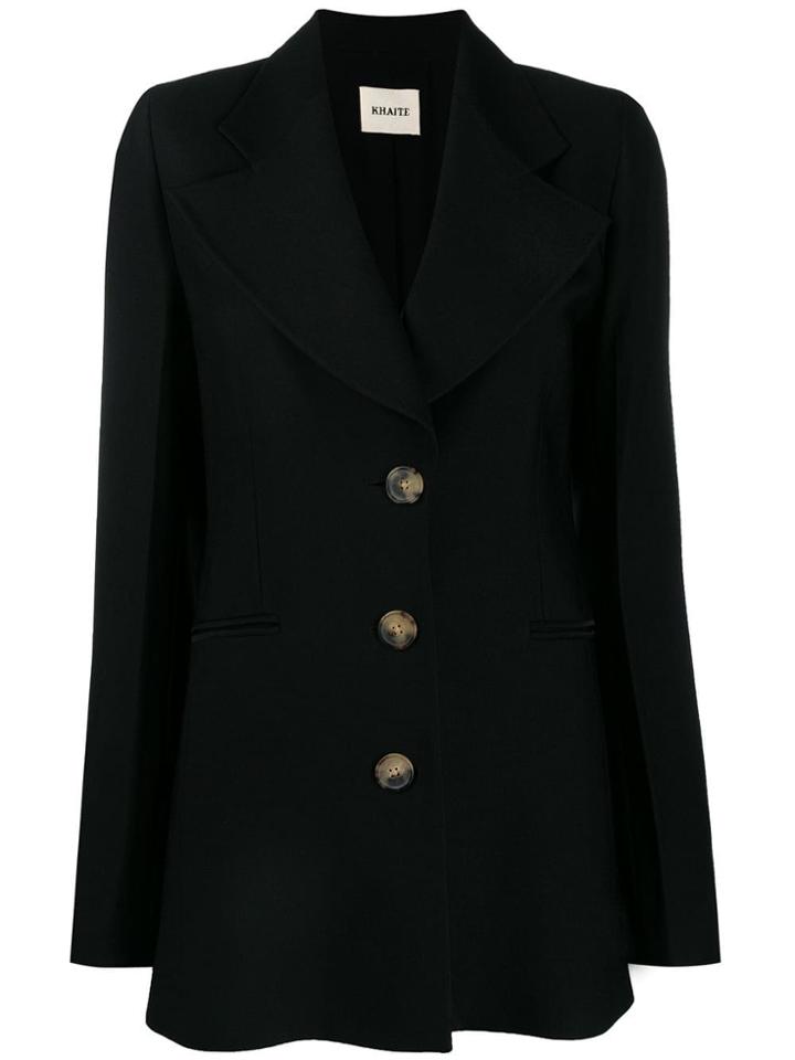 Khaite Peak Lapel Fitted Jacket - Black