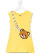 Moschino Kids Bear Strap Print Dress, Girl's, Size: 6 Yrs, Yellow/orange