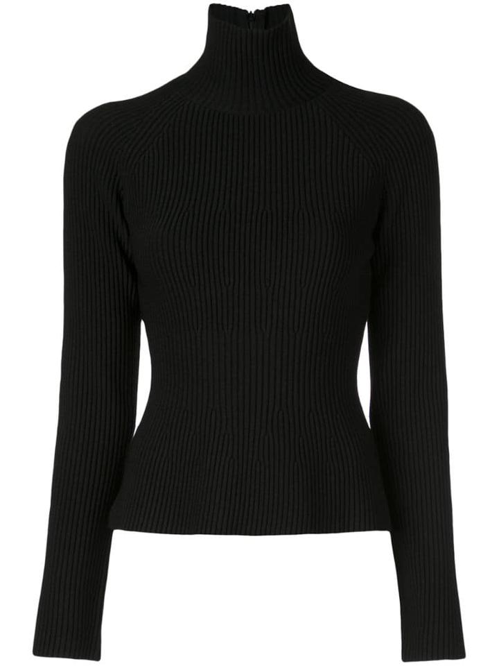 Carolina Herrera Ribbed High-neck Sweater - Black