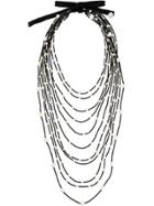 Maria Calderara Contrast Pearled Necklace - Black