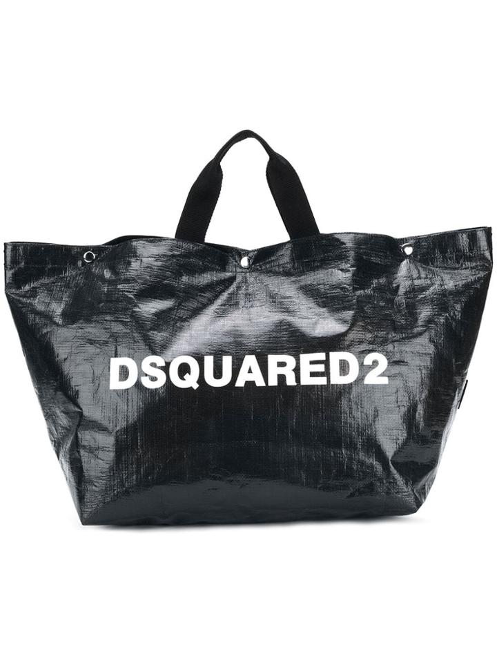Dsquared2 Logo Printed Tote Bag Large - Black