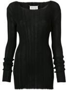 Maison Margiela Mid-length Ribbed Sweater - Black