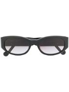 Liu Jo Slim Oval Frame Sunglasses - Black