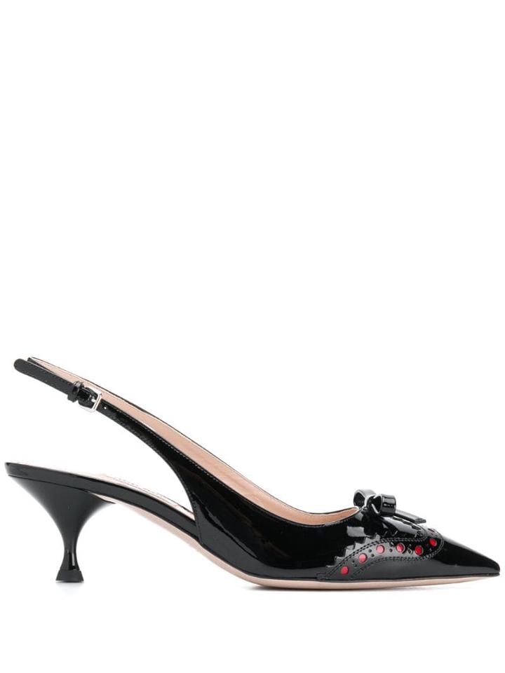 Miu Miu Pointed Slingback Pumps - Black