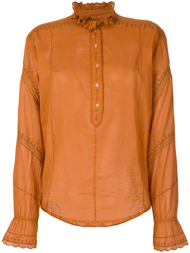 Isabel Marant Étoile - Louna Blouse - Women - Cotton - 42, Yellow/orange, Cotton