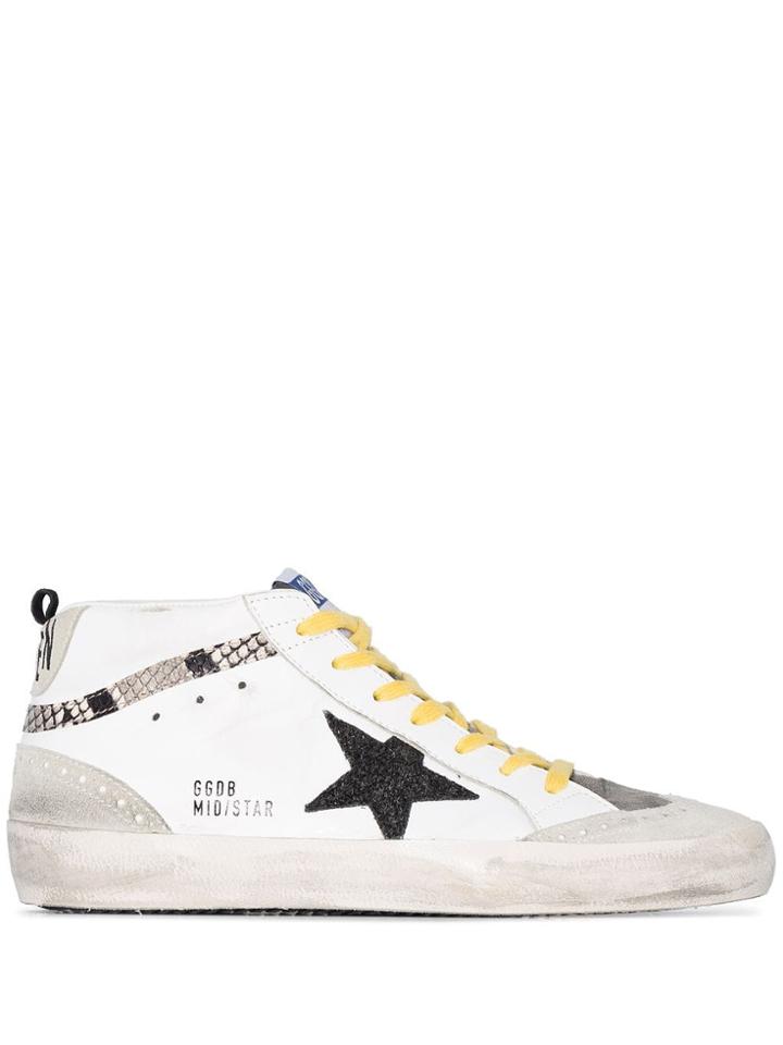 Golden Goose Superstar Glitter Mid-top Sneakers - White