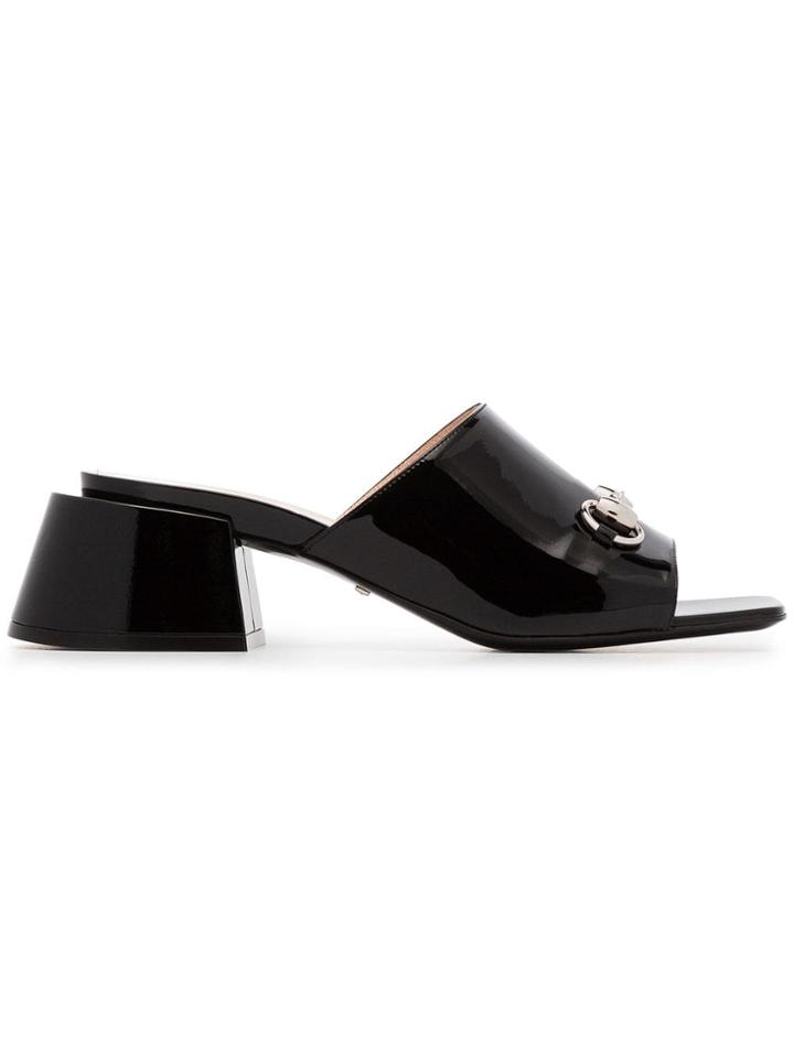 Gucci Black Lexi 55 Patent Leather Sandals