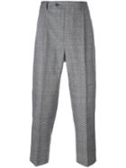 Lc23 Glen Plaid Tailored Trousers, Men's, Size: 48, Grey, Wool