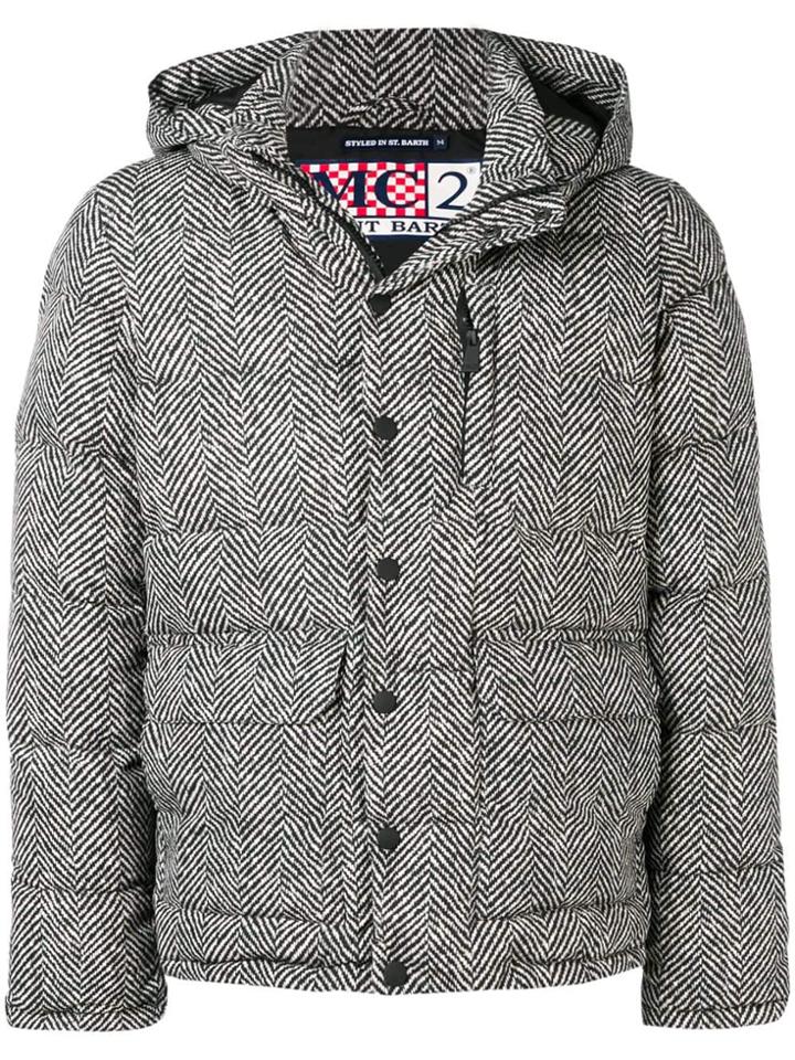 Mc2 Saint Barth Chevron Print Puffer Jacket - Black