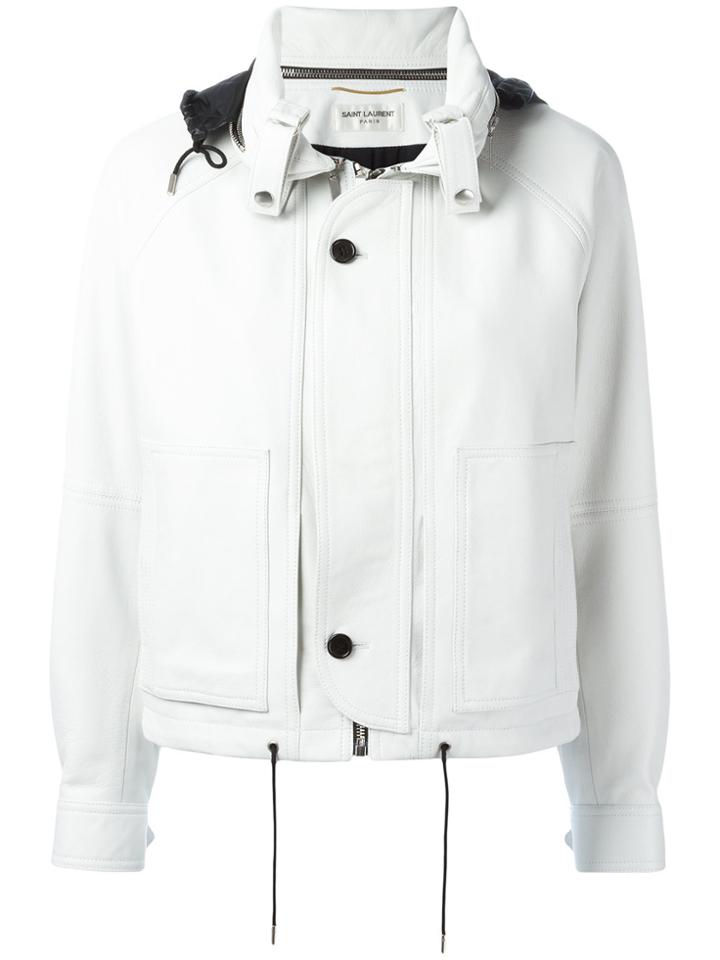 Saint Laurent Slouchy Parka Jacket - White