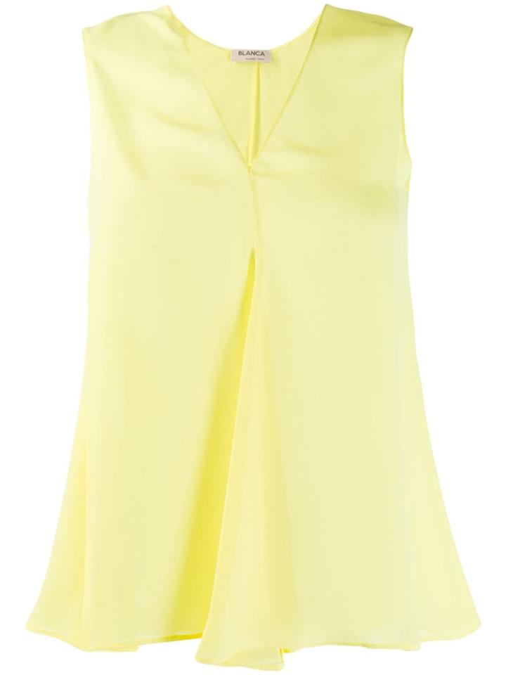 Blanca Sleeveless Flared Top - Yellow