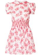 Miu Miu Floral Print Smock Dress - White