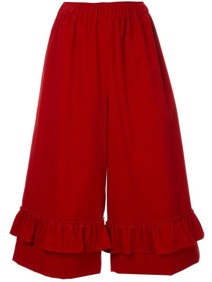Shrimps Orla Frill Cropped Trousers - Red