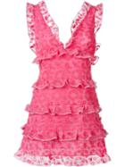 Giamba Ruffled Dress, Women's, Size: 40, Pink/purple, Polyester