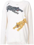 Raquel Allegra - Tiger Print Sweatshirt - Women - Silk/cotton - 1, White, Silk/cotton