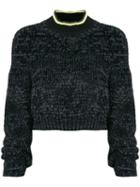 T By Alexander Wang Cropped Knitted Jumper - Black