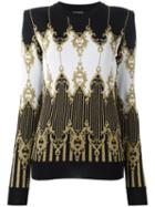 Balmain Baroque Knitted Jumper, Women's, Size: 38, Black, Polyamide/viscose/metallized Polyester