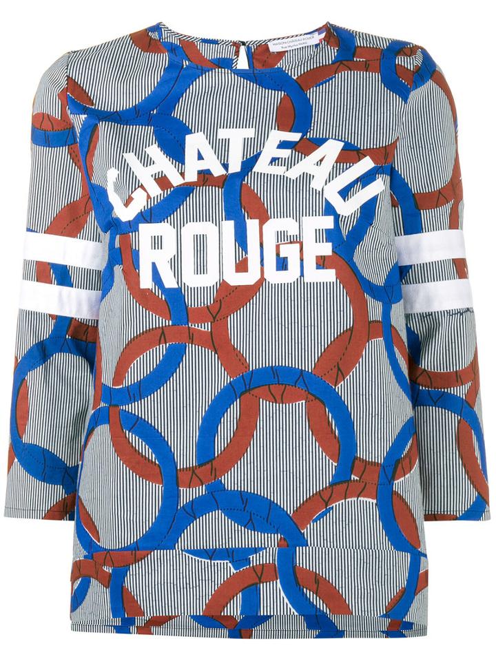 Maison Chateau Rouge - Circle Printed Blouse - Women - Cotton - L, Women's, Blue, Cotton