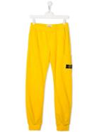 Stone Island Junior Teen Logo Patch Track Pants - Yellow