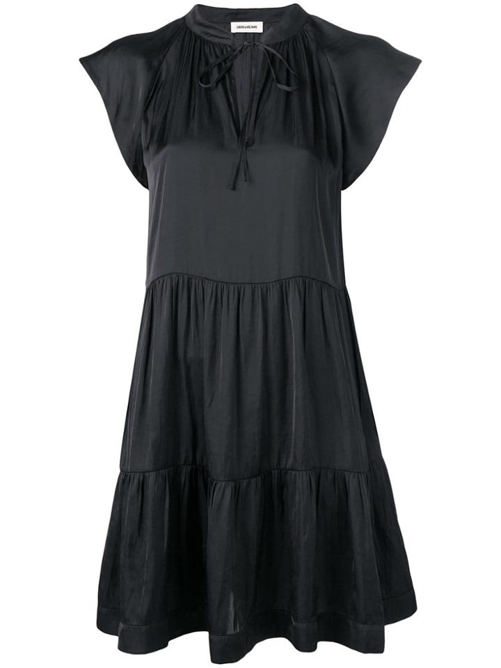 Zadig & Voltaire Cap Sleeve Flared Dress - Black
