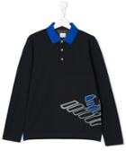 Armani Junior Teen Logo Print Polo Shirt - Blue