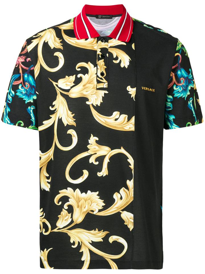 Versace Acid Baroque Polo Shirt - Black