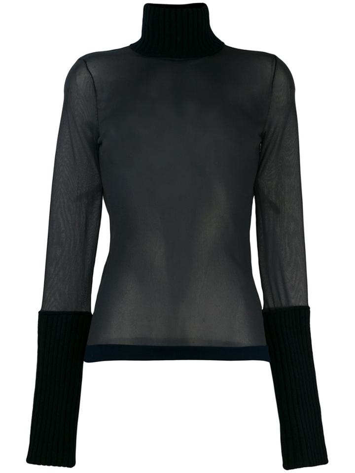 Calvin Klein 205w39nyc Sheer Roll Neck Sweater - Blue
