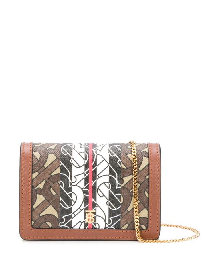 Burberry Monogram Print Wallet On A Chain - Neutrals