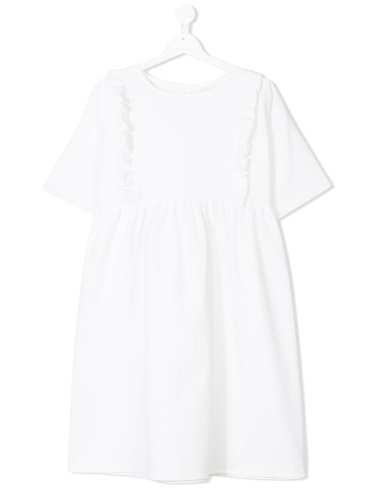La Bottega Di Giorgia Teen Ruffle-trimmed Dress - White