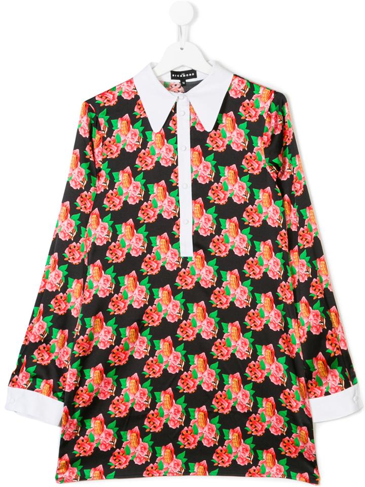 John Richmond Kids Printed Dog Ear Collar Dress - Multicolour