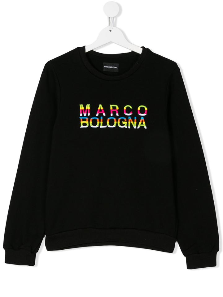 Marco Bologna Kids Teen Embroidered Brand Sweatshirt - Black